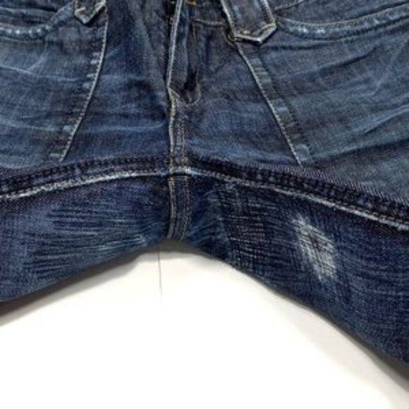 Club Monaco Stove Pipe Jeans Thrashed Distressed Groin Pork Chop Pockets Size 30 - Picture 12 of 16